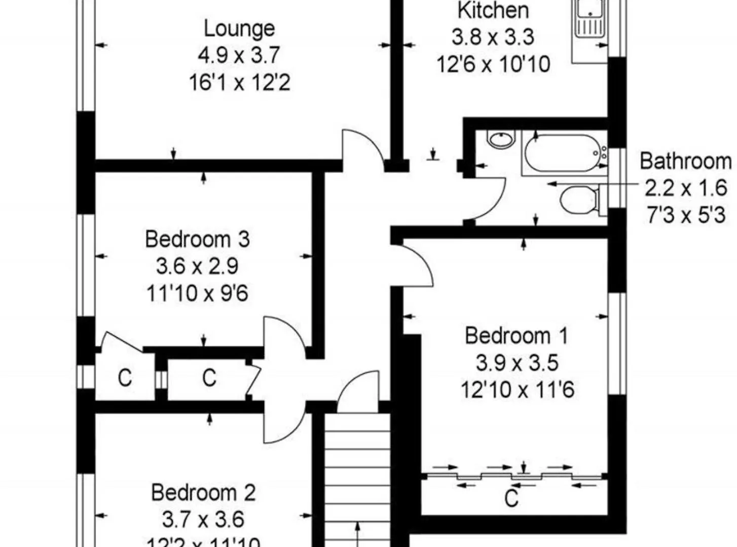 Spacious 3 Bed Flat- Free Parking Edinburgh & Fife Inverkeithing